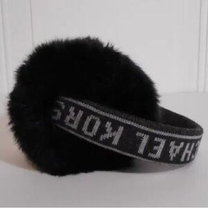 MICHAEL Michael Kors Black and White Faux Fur Ear Muffs